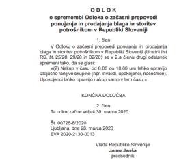 Odlok trgovine